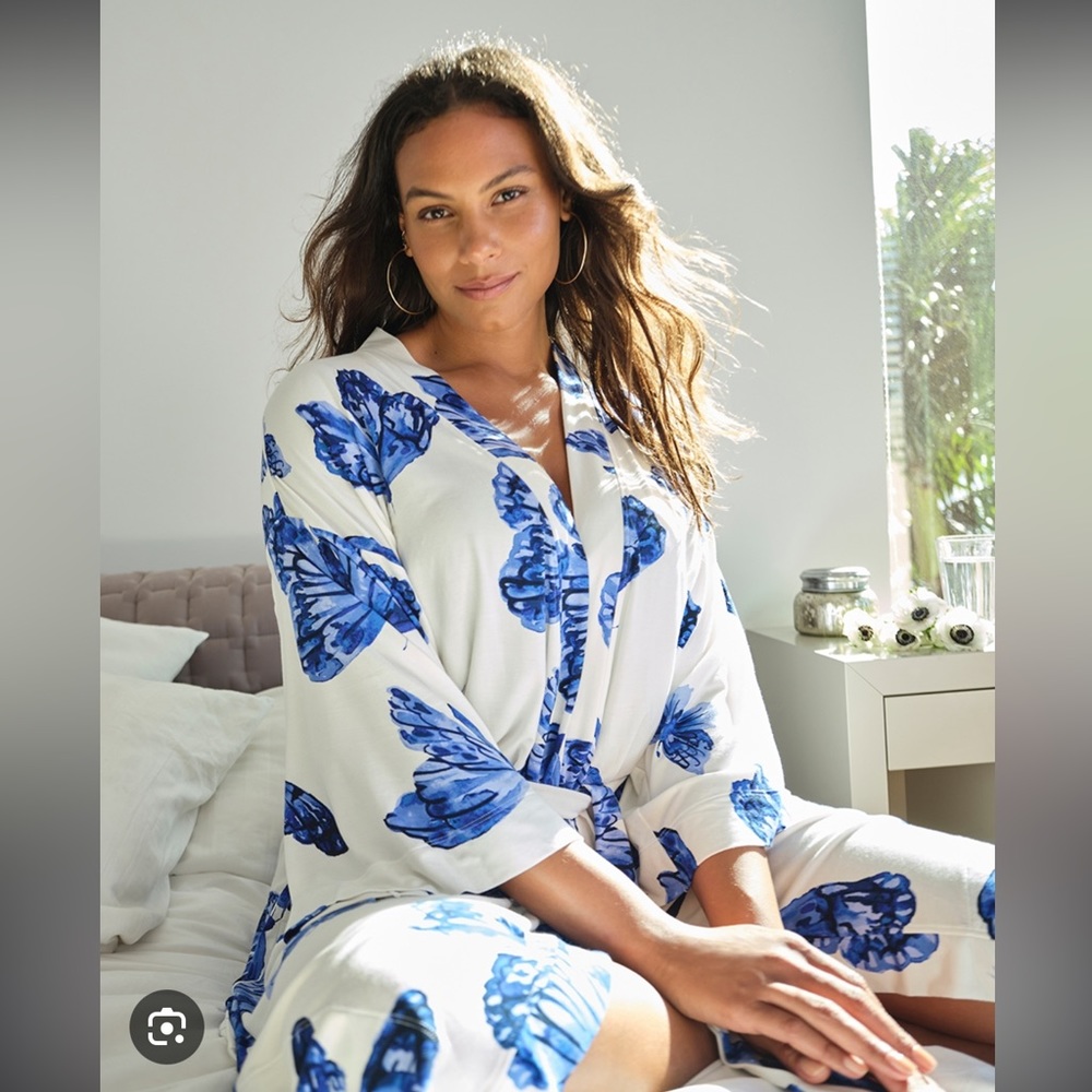 Soma cool nights pajama set in color blue butterfly